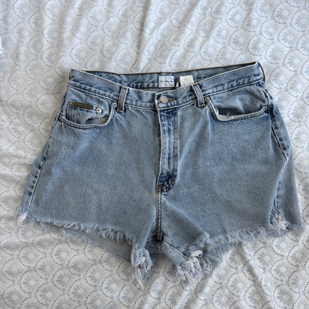 Vintage Calvin Klein Distressed Denim High Waisted Shorts